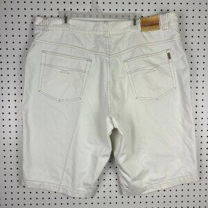 Karl Kani Off White 90s Baggy Shorts Sz 44 Wide Leg Hip Hop Stitched Patch Skate